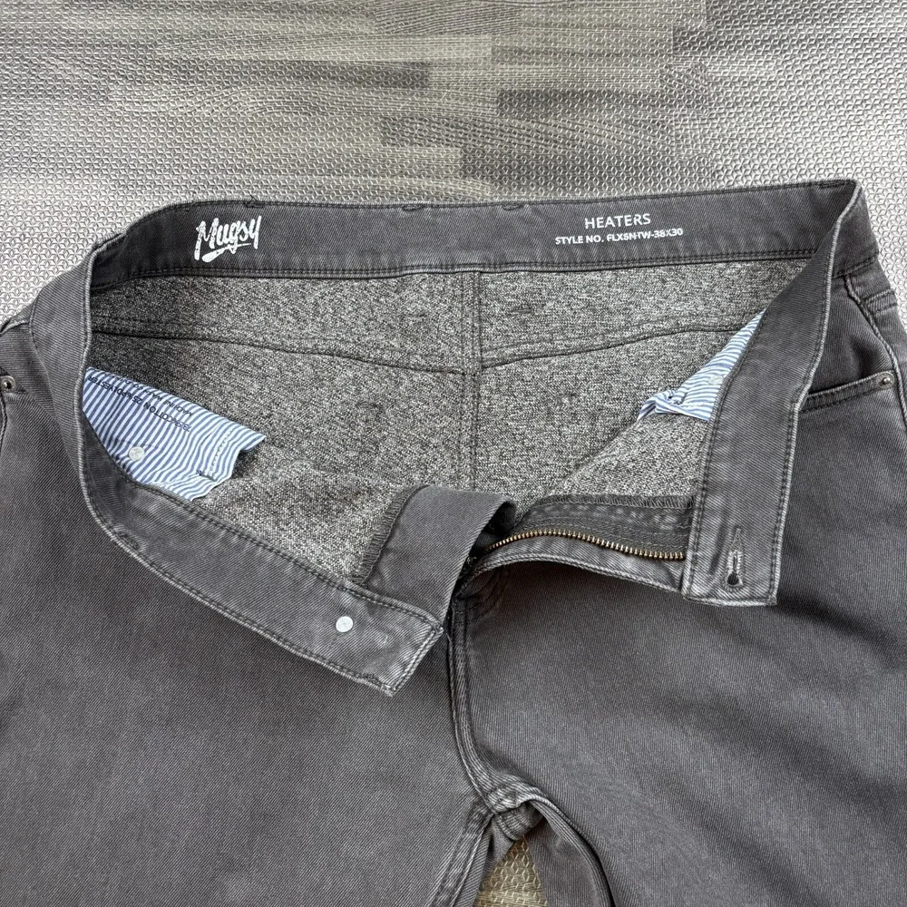 Mugsy Jeans Mens 38x30 Black Heaters Thermo Denim Relaxed Fit Stretch FLX6M-TW